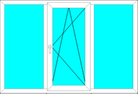 Окно пластиковое однокамерное KBE 1800х1600 трехстворчатое