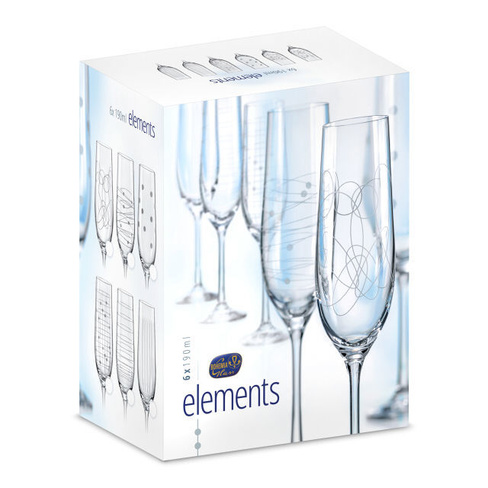 Набор бокалов стекло Bohemia 6 шт Виола Elements 190 мл для шамп.