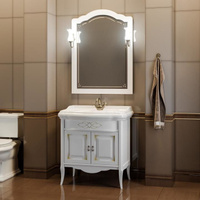 Мебель для ванной Лоренцо 80 Белый матовый с бежевой патиной Opadiris