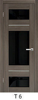 Дверь межкомнатная Экошпон ЮккаТренд Т6 стекло триплекс черный и белый
