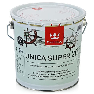 Лак Tikkurila Unica Super 20 ЕР полуматовый 2,7 л от компании Ваш Дом+  купить в городе Коломна