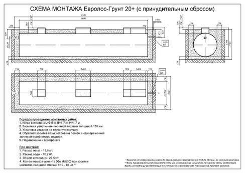 Установка многоступенчатой очистки Евролос ГРУНТ 20+, 9000x1200x1700