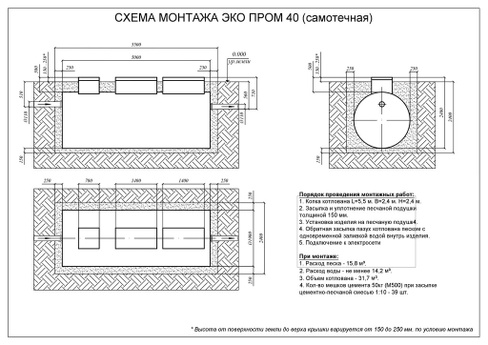 Установка очистки коллективного пользования ЭКО ПРОМ 40, 5000x1900x2400