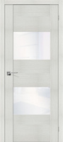 Дверь межкомнатная экошпон остекленная "VG2 WW" Bianco Veralinga