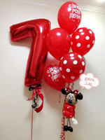 Комплект шаров на день рождение "Минни Маус"