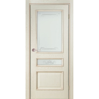 Межкомнатная дверь Трио-2 эмаль ваниль остекленная