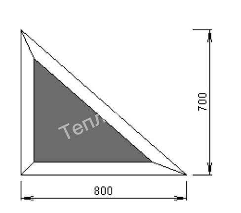 Окно ПВХ Rehau Blitz New 700х800 мм треугольное