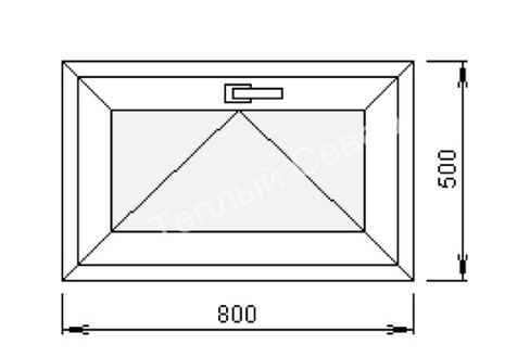 Окно ПВХ Melke 800х500 мм, одностворчатое откидное
