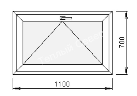 Окно ПВХ Reachmont 60 1100х700 мм, створка откидная