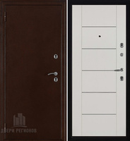 Дверь входная уличная Термо 3,антик медь, панель-стандарт цвет белый ясень