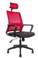 Кресло офисное Бит черный пластик/красная сетка/черная ткань