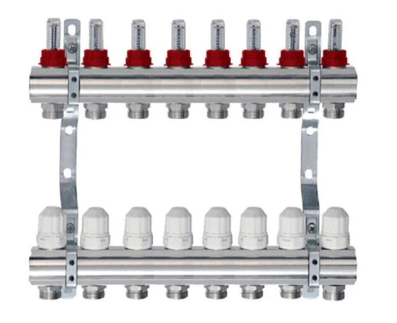 Коллекторная. Коллекторная группа tim (kd003) 1" ВР, 3 отвода 3/4", расходомер. Коллекторная группа для теплого пола Аквалинк (aqualink) с расходомерами. Коллекторный блок с расходомерами PF MB 802.12. Коллекторная группа tim 1" с расходомерами латунный корпус.