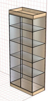Витрина - стеллаж, стекло 5 мм, 750х450х2100 мм