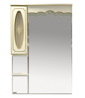 Зеркало-шкаф Misty Монако 80 левый бежевый с золотом и подсветкой