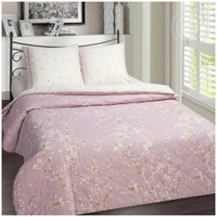 Комплект постельного белья АртПостель Сакура зима-лето, 2-спальное с европростыней, поплин, розовый