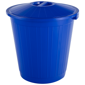 Бак мусорный синий с крышкой; 60 л