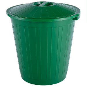 Бак мусорный зеленый с крышкой (50 л)