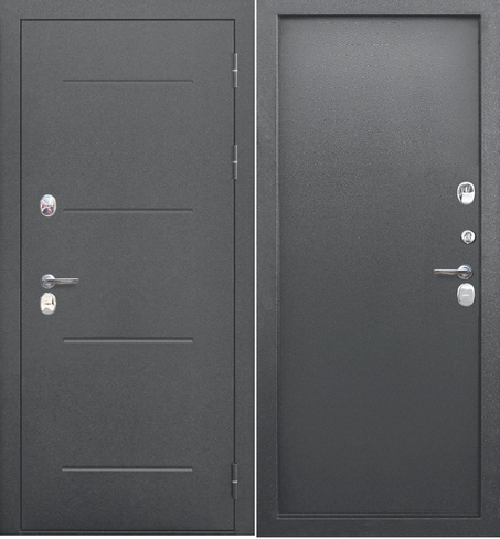 Двери входные 11 см ISOTERMA Серебро Металл/металл