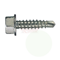 DIN 7504K RAL9016 Саморез с шестигранной головкой и фланцем с уменьшенным сверлом оц. сталь, 4.8x20 мм