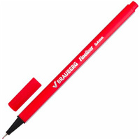 Ручка капиллярная (линер) BRAUBERG «Aero», красная, трехгранная, металлический наконечник, линия письма 0,4 мм, 142254,