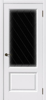 Межкомнатная дверь Лира - Soft_Touch белый 900*2000 плотно остеклённое