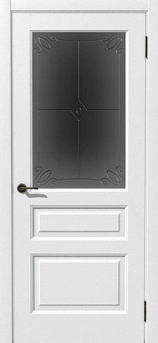 Межкомнатная дверь Пиано - Ясень белый 600*2000 полотно остеклённое