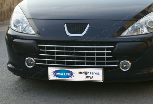 Защита переднего бампера Omsa (сталь) Peugeot 307 2005-2008