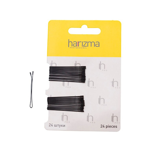 Невидимки 40 мм прямые черные (h10533-15, 24 шт) Harizma (Германия)