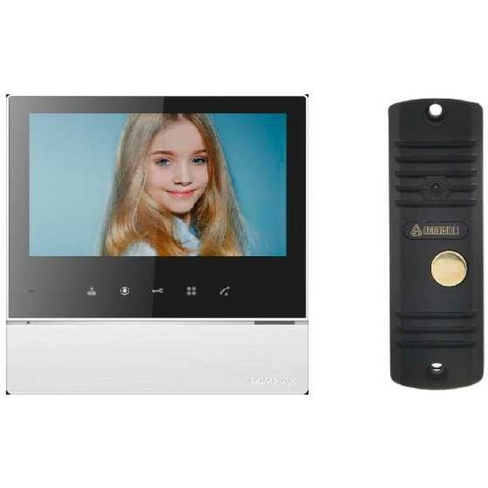 Комплект видеодомофона и вызывной панели COMMAX CDV-70H2 WhiteBlackSmog/AVC305B