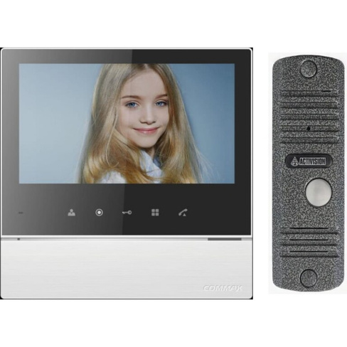 Комплект видеодомофона и вызывной панели COMMAX CDV-70H2 WhiteBlackSmog/AVC305S