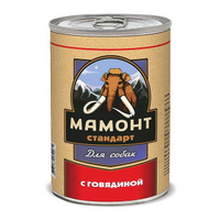 Влажный корм Мамонт Стандарт Говядина для собак 970г