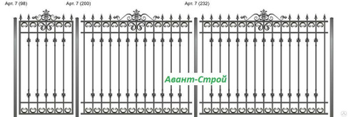 Кованый забор высотой 200х170 см артикул 7