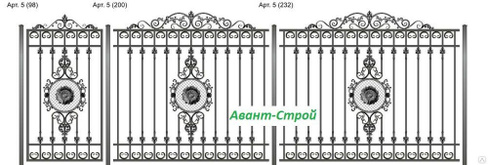 Кованое ограждение высотой 232х170 см артикул 5