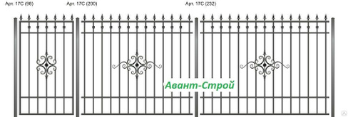 Кованое ограждение высотой 200х170 см артикул 17С