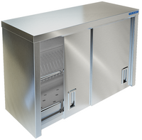 Полка-шкаф закрытая из нержавеющей стали для сушки посуды с дверками ПН-024/900 (910x360x600 мм) Техно ТТ