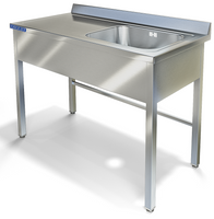 Стол разделочный кухонный с бортом и с одной ванной моечной СПП-530/1607П (1600x700x850 мм) Техно ТТ