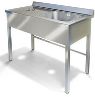 Стол разделочный с ванной моечной для посудомоечной машины Apach СПК-523/1507П (1500x700x850 мм) Техно ТТ