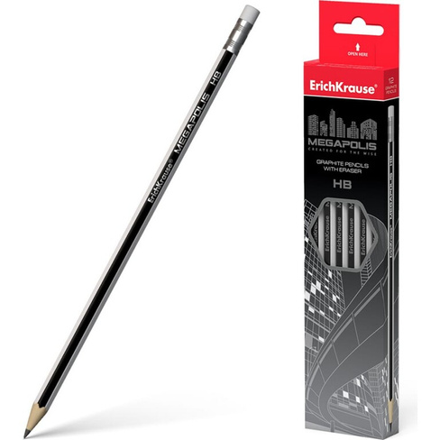 Шестигранный чернографитный карандаш ErichKrause MEGAPOLIS