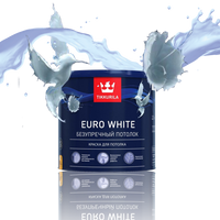 Водоразбавляемая краска для потолка. Tikkurila Euro White, 2,7л, Белый