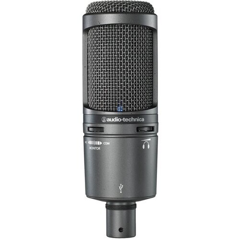 Микрофонный комплект Audio-Technica AT2020USB+, разъем: XLR 3 pin (M), черный, 1 шт