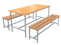 Обеденная группа для рабочих Эконом — СД/Р-ОГ-1500 стол кухонный и лавки для столовой РС-мебель