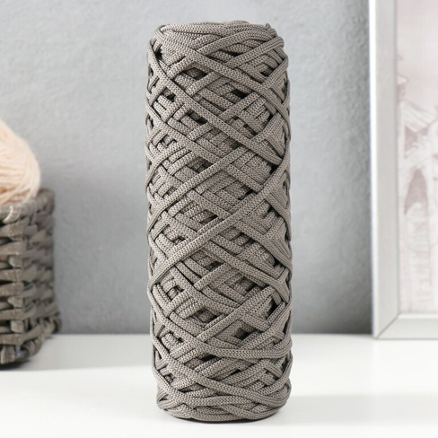 Шнур для вязания 100% полиэфир, ширина 3 мм 100м (серый) No brand