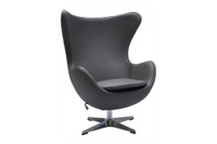 Кресло дизайнерское Egg Chair FR 0567 Кожа серая