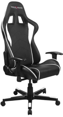 Кресло игровое DXRacer FE08 Экокожа черно-белая (NW)