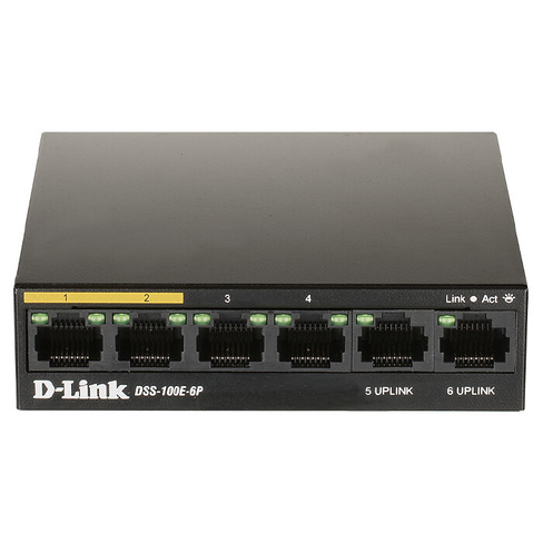 Коммутатор 6port 10/100Mbit D-Link DSS-100E-6P/A1A