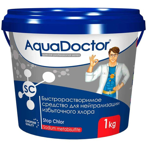 AquaDoctor SC Stop Chlor, 1 кг, средство для нейтрализации избыточного хлора (19840)