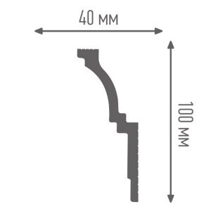 Плинтус потолочный J (40*100) (Н) (белый)