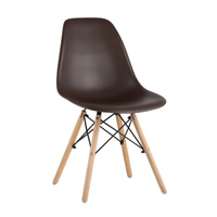 Стул для столовых Eames коричневый (пластик, массив дерева/металл)