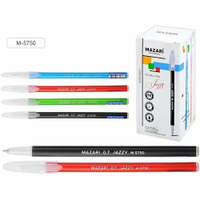Ручка масляная Jazzy Ultra Soft 0,7мм игла (цветной корпус) синяя (Набор 50 шт. Ассорти) (32617) MAZARI