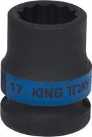 Головка торцевая ударная KING TONY 12-гранная 1/2", 17 мм [453017M]